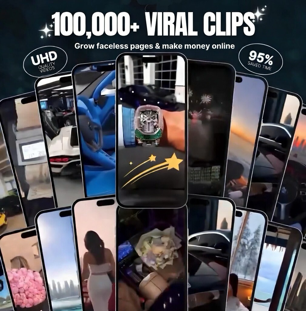 100,000+ Viral Clips to Grow Pages & Make Money